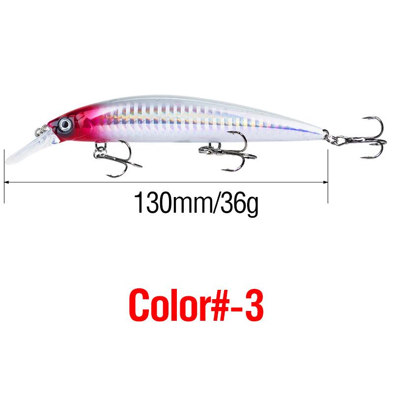 1 шт. 130 мм/36 г Имитация малек Рыболовная приманка Лазерная гравировка Дальний заброс Жесткая приманка с 3 тройными крючками Колеблющаяся Рыболовная Снасть