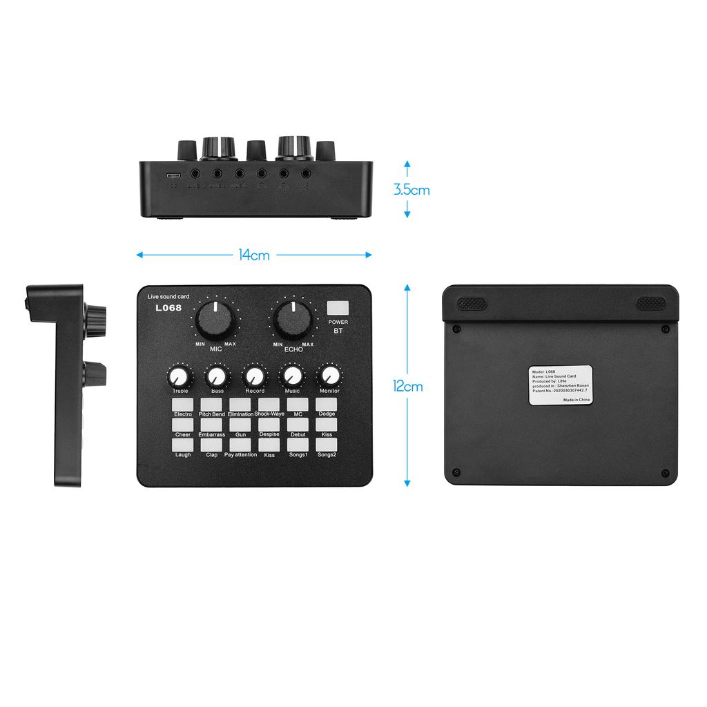 Профессиональный комплект конденсаторного микрофона для студии вещания и записи с внешней звуковой картой + микрофон
