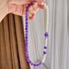 8Mm Vintage High Quality Natural Amethyst Freshwater Pearl Design Sense Necklace Clavicle Chain