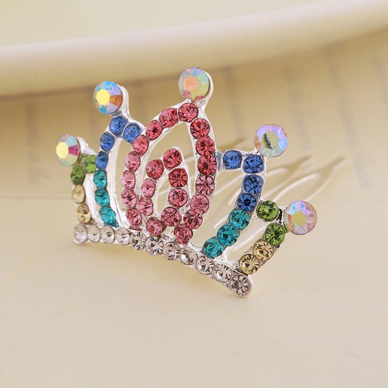 Kids' Rhinestone Crown Comb - Cute Princess Tiara Hair Accessory for Birthdays