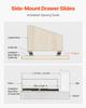 VEVOR Undermount Drawer Slides, 32 inch, Full Extension Ball Bearing Under Stair Cabinet Rails