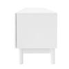 Lowboard, TV Cabinet with Curved, Wave-Shaped Doors, Shelves and TV Stand with Stabilizing Legs