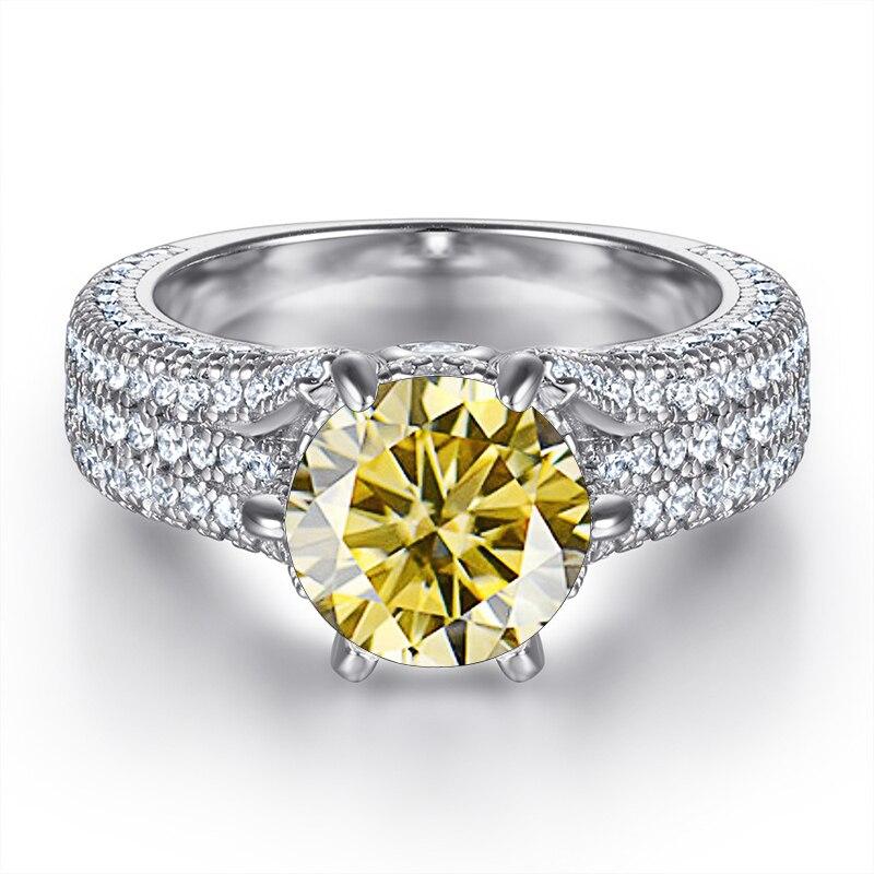 BagueRingen 2ct Moissanite Rings Original Silver 925 Jewelry Wedding Bands Female Fine Jewelry Gift Size 5-10