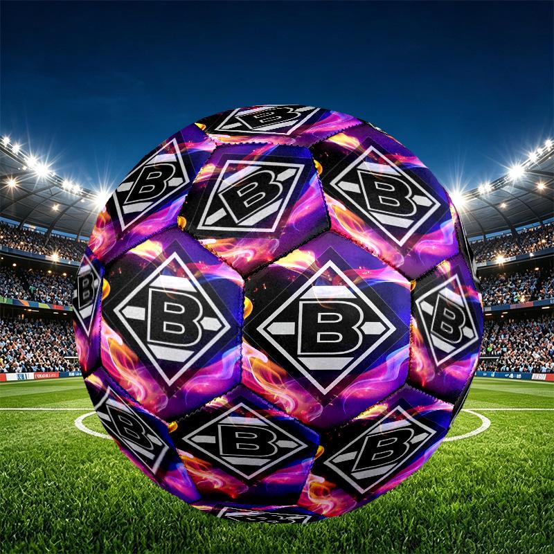 Borussia Monchengladbach Print Size 5 Soccer Ball, PU Wear Resistant Football for Match Training and Daily Practice, Birthday Gift for Soccer Fans
