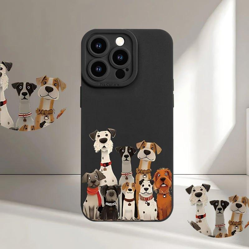 Чехол для мобильного телефона с рисунком «Семейство щенков», подходит для iPhone 17 16 15 14 13 12 11 Pro / Max / Plus, противоударный