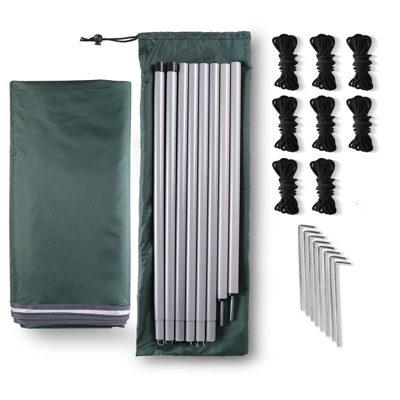 Awning With Support Pole Rope Peg Waterproof Tarp Tent Shade Garden Sunshade Outdoor Camping Sun Shelter Beach Hammock