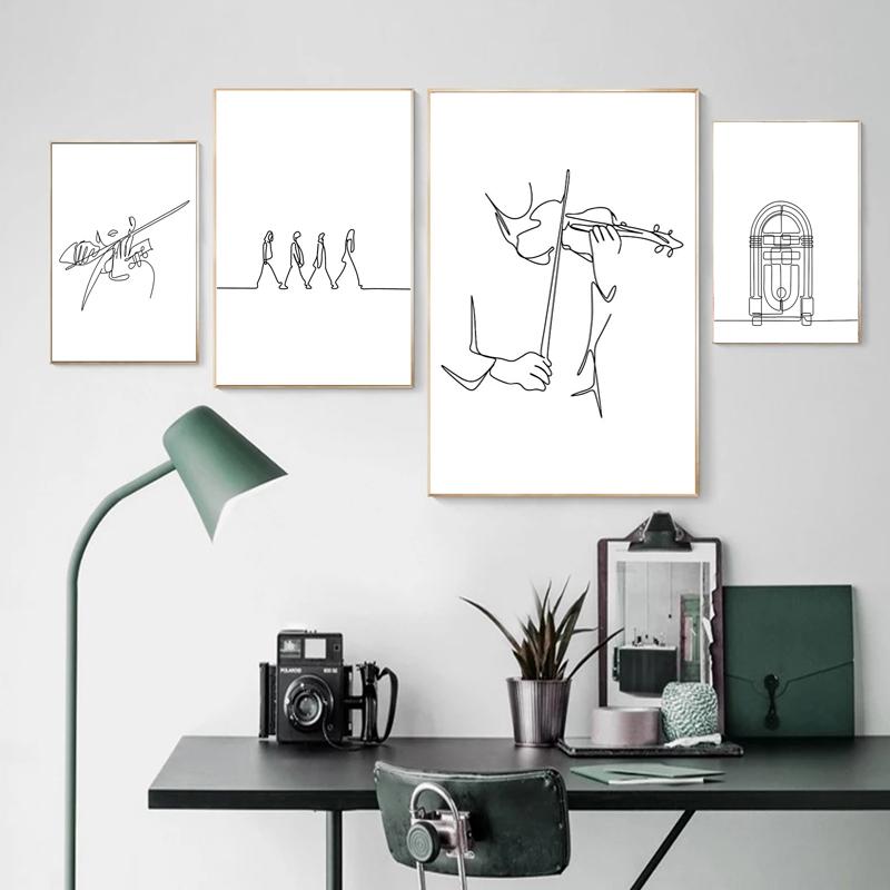 Современный минималистичный музыкальный инструмент, фортепиано, гитара, барабанная установка, музыкальный плакат, скандинавский настенный художественный постер для гостиной, спальни, домашний декор