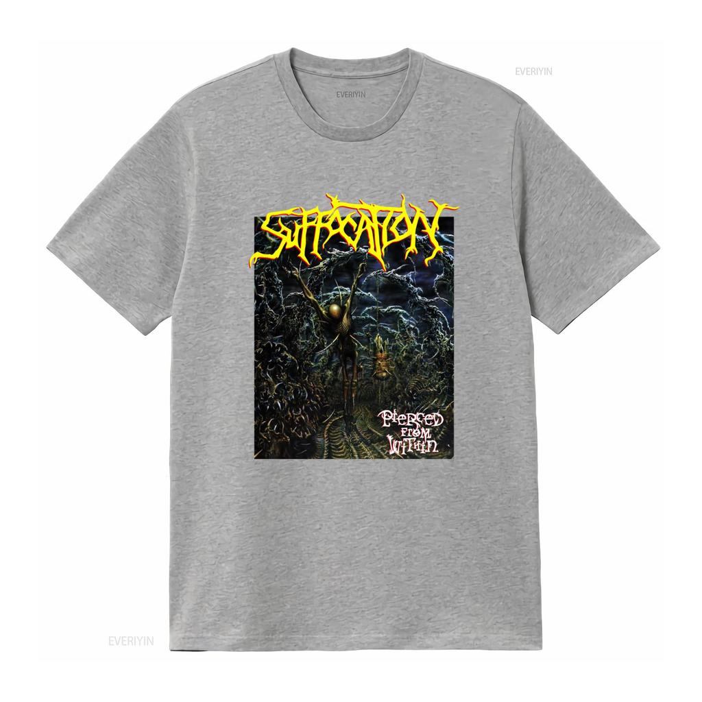 Suffocation Pierced From Within Футболка Новая Черная для Мужчин Фанаты Рока Метала Мода винтаж Стирка Уличный стиль