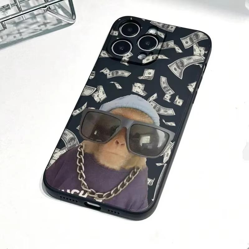 Солнцезащитные очки Обезьяна МЕМ-узор Чехол для телефона Для iPhone 17 Air 16 e 15 14 13 12 11 Pro Max Plus Mini SE 2020 2022 Силикон