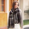 Women Scarf Winter Tassel Plaid Shawl Long Thick Warm