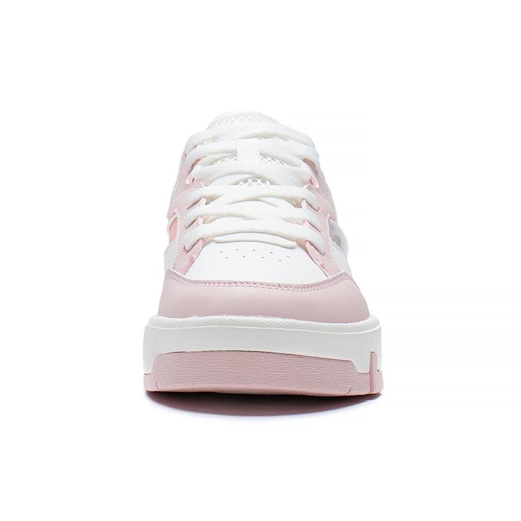 Li Ning Ace Низкие Скейтбордические Кроссовки Женские Бело-Розовые AGCS032-2