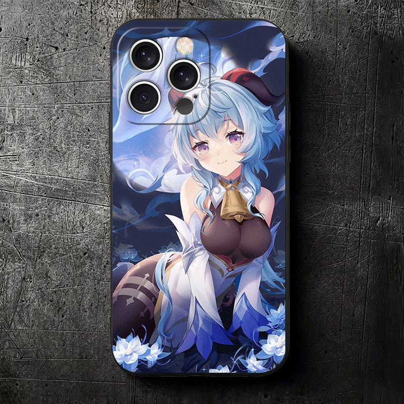 Мягкий чехол для телефона Genshin Impact Гань Юй для iPhone 16 16E 17 Air 15 Pro Max 14 Plus 13 Mini 11 12 7 Черная задняя крышка