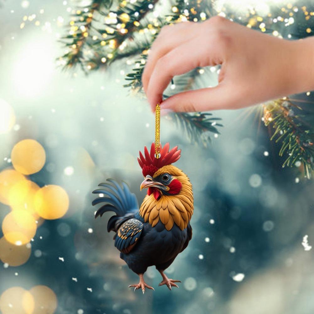 Animal Pendant Cartoon Rooster Pendants Cartoon Cock Creative Christmas Tree Hanging Decor