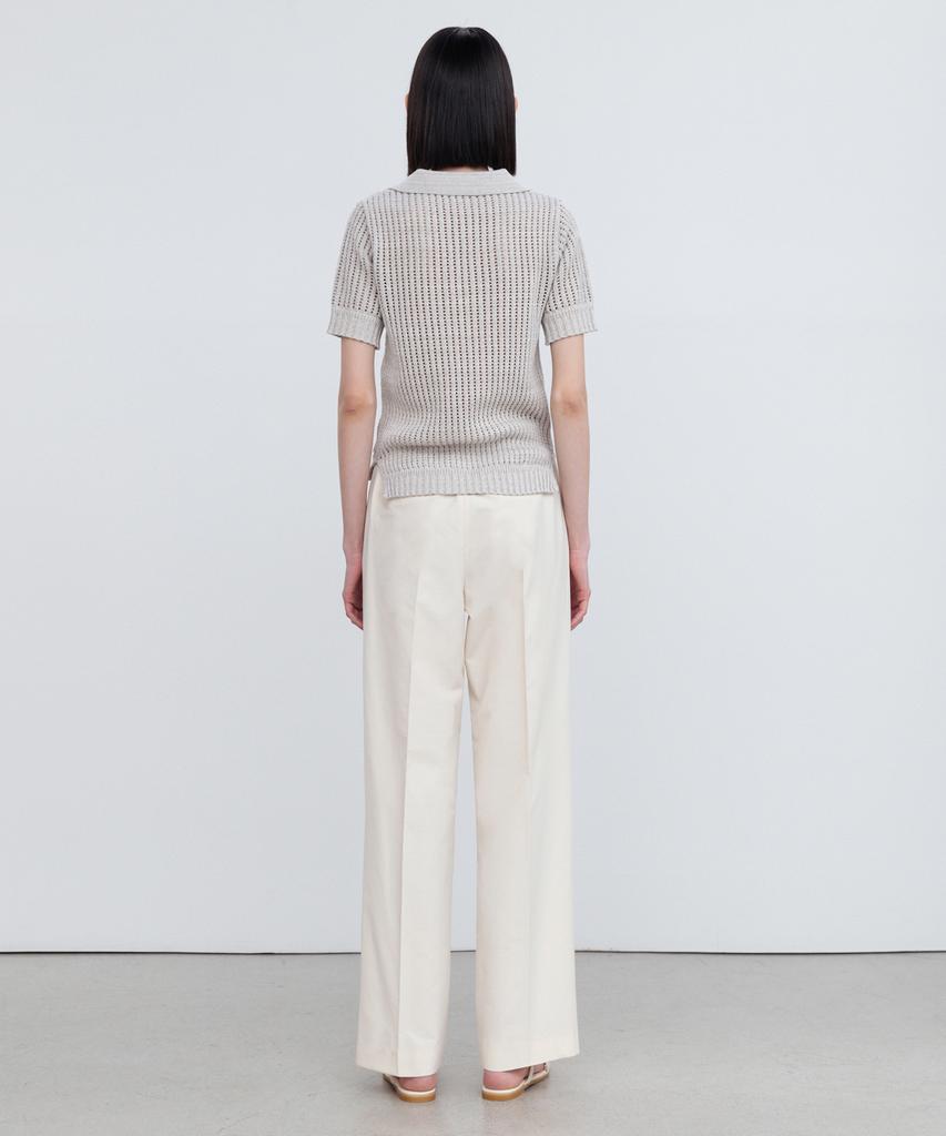 RE RHEE Knitted Short Sleeves Collared Top Mb