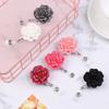 Unisex Stationery Retractable Lanyards ID Name Card Key Ring Badges Holder Rose Shape Badge Reel