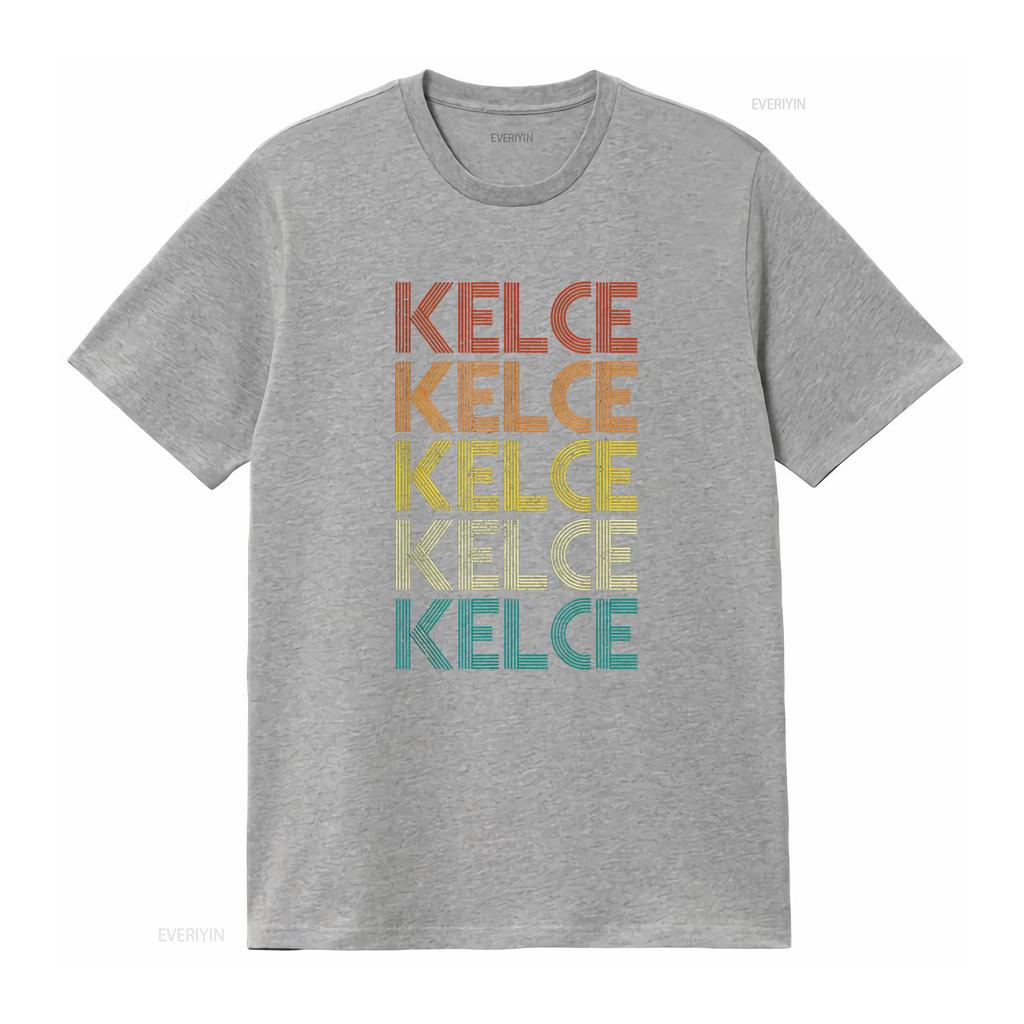Kelce Vintage Retro T Shirt Vintage Washed Soft Unisex Breathable Homme Versatile Stretched Casual Comfortable Slightly Graphic