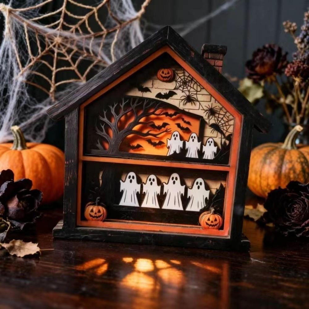 Layered Structure Halloween Haunted House Decoration Tabletop Halloween Decor