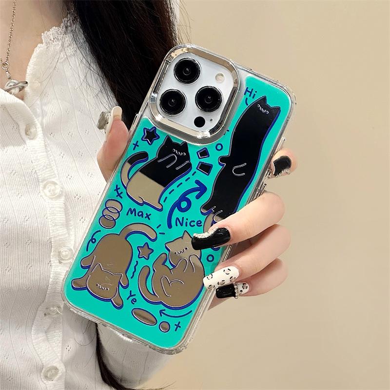 Zhitai Apple 16 Case: Compatible with iPhone 15 Pro and 13/14 Pro, Three-in-one Mirror Design for iPhone 12, Cartoon Style for iPhone 8.