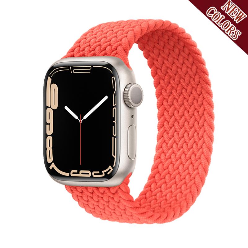 Плетеный ремешок Solo для Apple Watch Band 44 мм, 40 мм, 45 мм, 41 мм, 49 мм, 42 мм, 38 мм, эластичный браслет iWatch series 7, 3 SE, 6, 8, ультра-ремешок