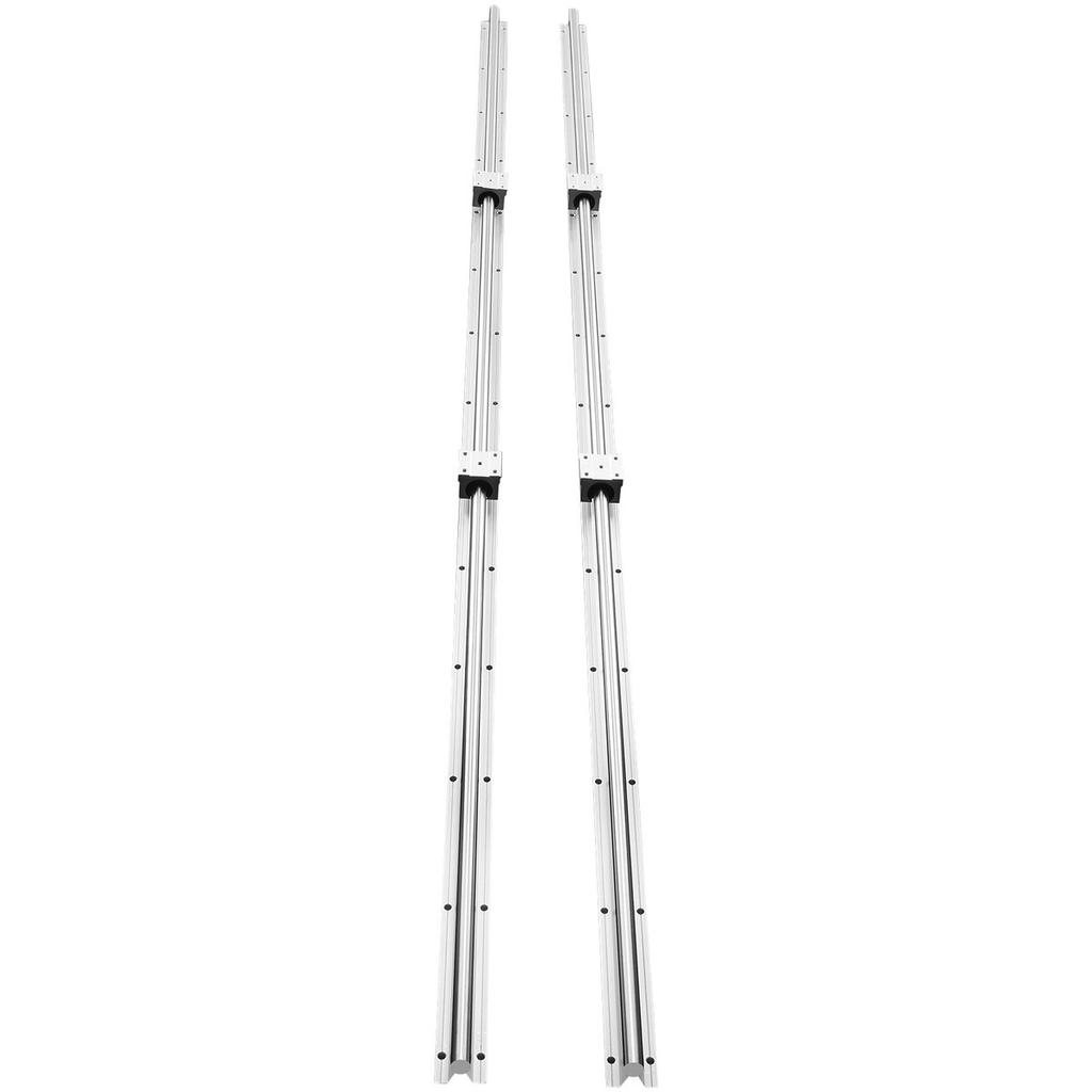 Linear Guide Rail Set, SBR20 2200mm, 2 PCS 86.6 in/2200 mm SBR20 Guide Rails and 4 PCS SBR20UU Slide Blocks, Linear Rails and Bearings Kit for