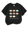 Kids Boys Girls 100% Cotton Crew Neck Short Sleeve T-Shirt, Cute Pastel Pumpkins Printed It's Fall Y'all Casual Tee for Autumn Holiday Daily Wear