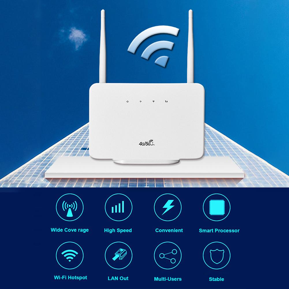 Беспроводной 4G-маршрутизатор 300 Мбит/с, Беспроводная точка доступа, Внешняя антенна со слотом для SIM-карты, Штепсель EU, для дома, путешествий, работы