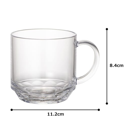 Plakira Unbreakable Large Mug, 340ml, Microwave and Dishwasher Safe, Made in Japan, Perfect for Outdoor Activities, Kids, Home Parties, and More. Cute