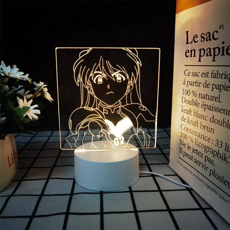 Светодиодный ночник Neon Genesis Evangelion: Цветная сенсорная 3D акриловая фигурка с дистанционным управлением