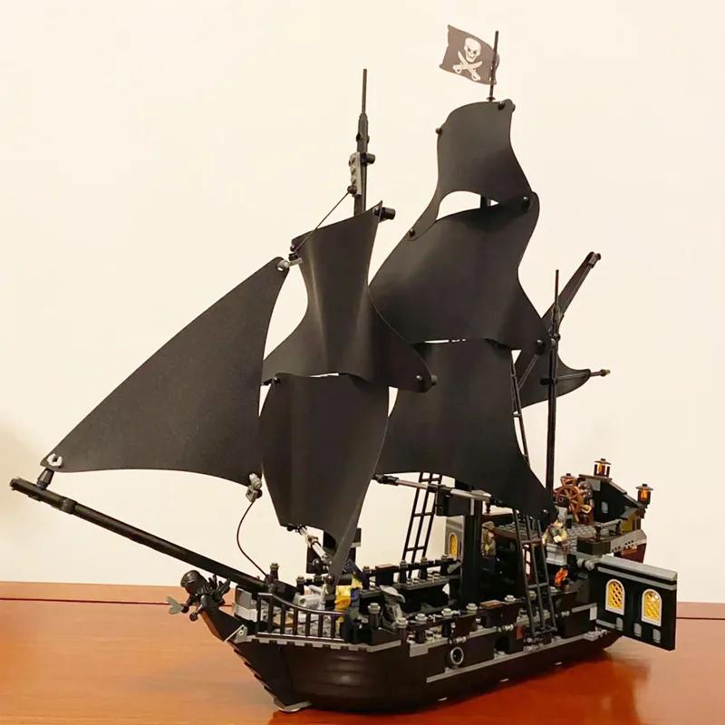 Конструктор Пираты Карибского моря Корабль Месть Военный корабль Черная Жемчужина Парусник Строительные Блоки Кирпичи Moc 4195 Сборные Игрушки Подарок Ребенку