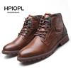 Shoes and Boots Retro Two-tone Leather Men's Boots Leather Shoes Fashion Mid-cut Boots