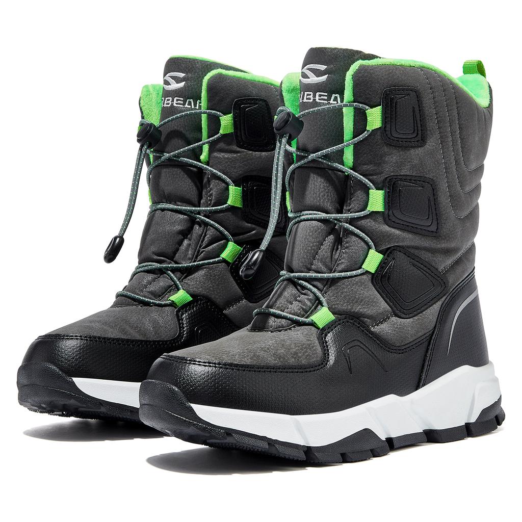 HOBIBEAR Детские зимние ботинки для снега для мальчиков и девочек, полусапоги, водонепроницаемая обувь, теплая подкладка из искусственного меха, утепленные, на резинке, зимние ботинки