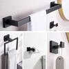 Bathroom Hardware Set 304 Stainless Steel Towel Bar Bath Robe Hook Roll Paper Holder Black Wall Mounted Bathroom Accessories 5Pc