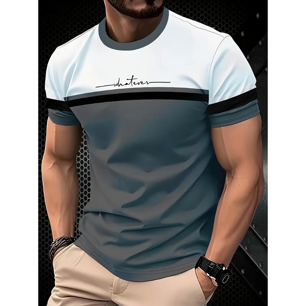 Мужская футболка в полоску 3D повседневная дышащая с круглым вырезом мужская с коротким рукавом для занятий спортом на открытом воздухе мужская одежда летняя свободная мужская футболка