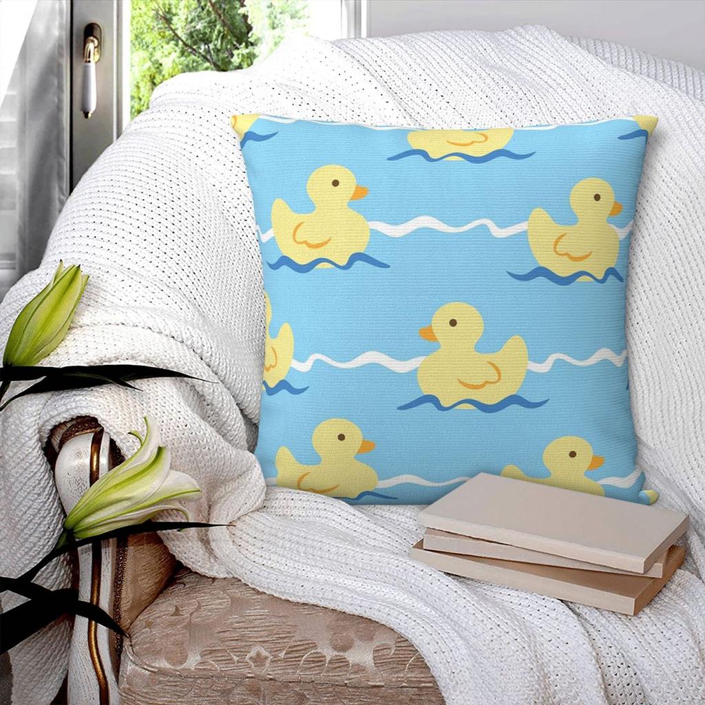 Cute Duck Swimming Seamless Pattern Square Pillowcase Pillow Cover Cushion Zip Decorative Comfort Throw Pillow for Home Sofa