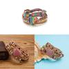 Three Layer Winding Leather Beaded Bracelet With Agate Stones For Women Gift