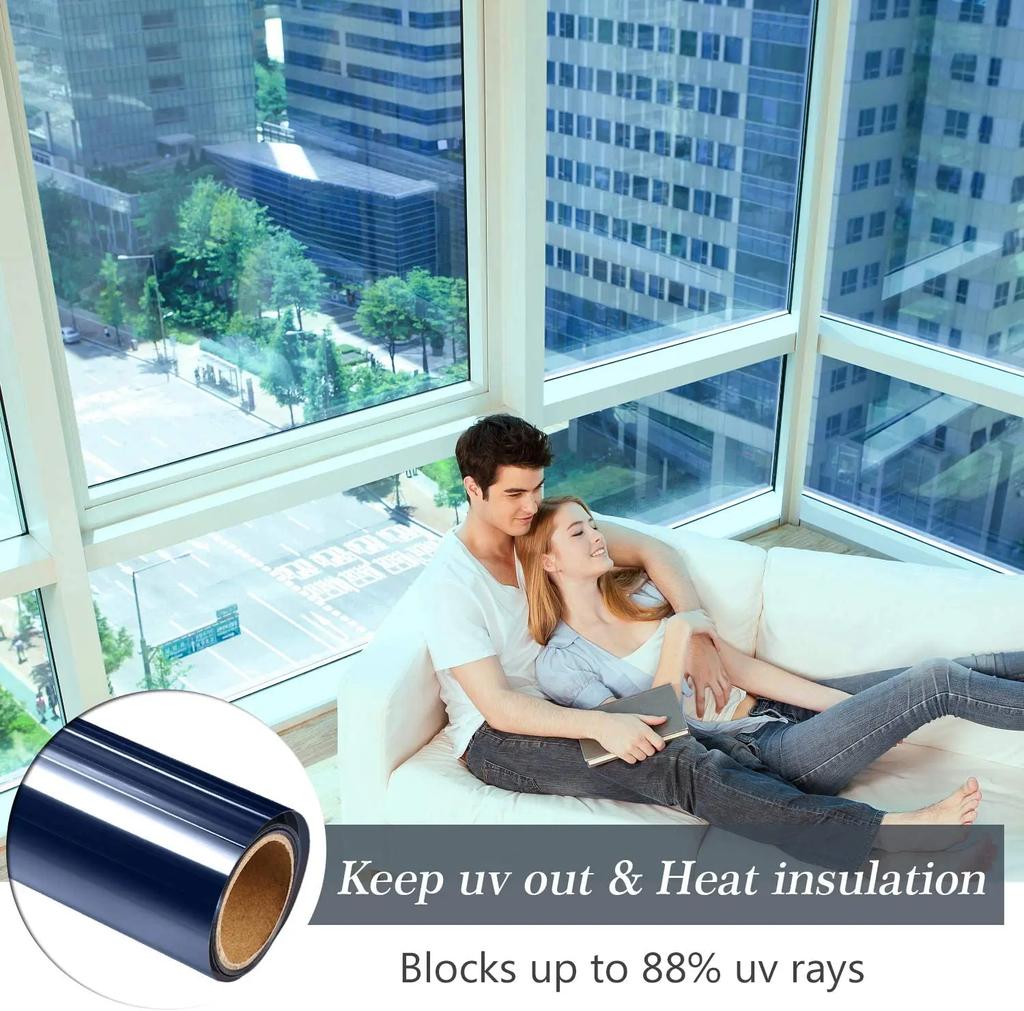 2/3/5 метров односторонняя зеркальная оконная пленка с УФ-блокировкой, виниловая терморегулирующая клейкая пленка для дома, отражающая тонировка окон