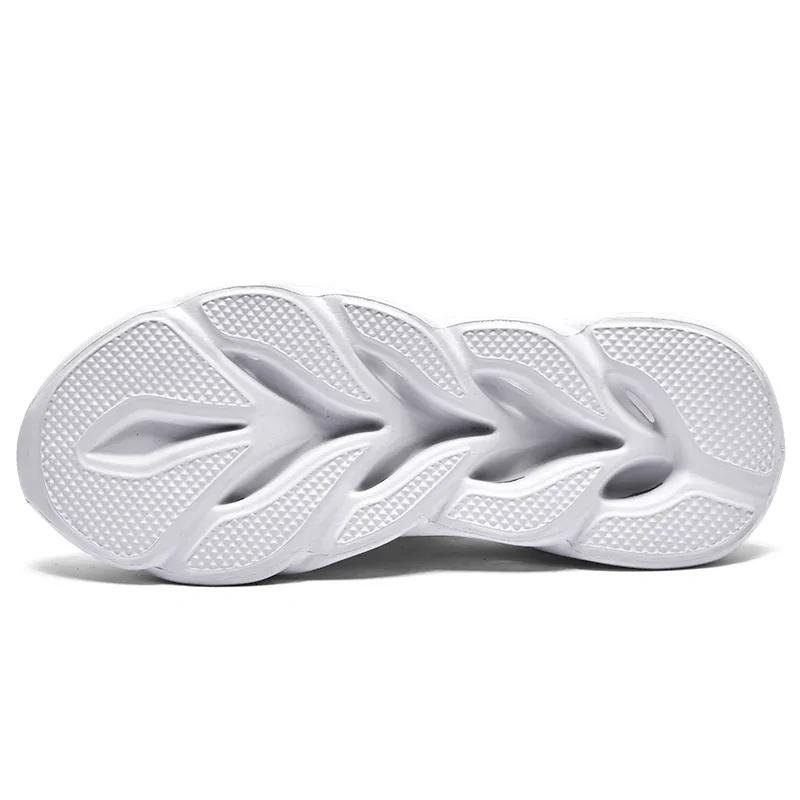 Летняя мода на платформе, легкие мужские повседневные туфли, белые, большого размера 39-46, популярные новые мужские кроссовки на толстой подошве из сетки, дышащие