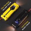 Slim EDC Flashlight Dual Direction Metal Clip Magnetic Body Three Light Modes RGB Laser Pointer 7 Color Changing Function Gift