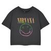 Nirvana Womens/Ladies Rainbow Logo Crop T-Shirt