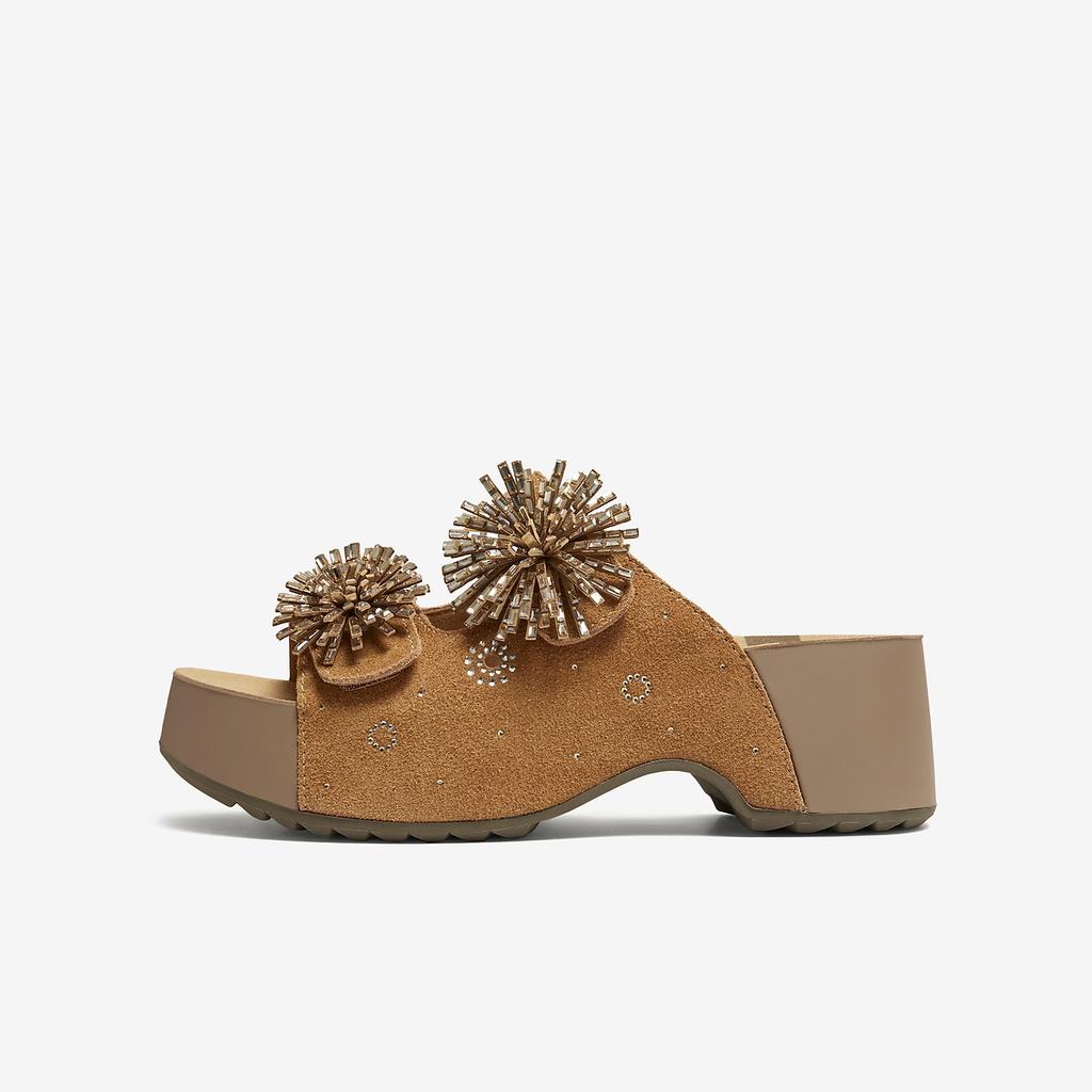 TATA/He She 2026 Summer Shopping Mall Same Style Women's Shoes Versatile Fashion Thick soled Bocken Shoes