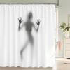Водонепроницаемая женская шторка для душа Shadow Сексуальный портрет девушки Высококачественные шторы для ванной для украшения дома с крючками