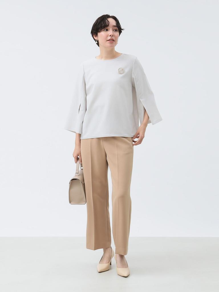 B:MING LIFE STORE by BEAMS Women's L/S Shirt/Blouse, Stretch Pullover (S-O), Light Grey, Size S