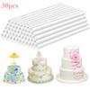 30 шт. Белые пластиковые дюбели для торта для многоярусной конструкции и штабелирования, поддерживающие торт круглые дюбели, соломинки
