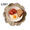Heat Insulation Mat 14.96'' Placemat with Wavy Lace Embroidered Design Dining Insulated Table Non-Slip Oil-Resistant Easy Clean for Kitchen Restaurant
