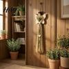 Pastoral Style Room Decoration Angel Wall Hanging Decor with Tassel And Wooden Beads, Handmade Fabric Bohemian Bedroom Art Pendant for Living