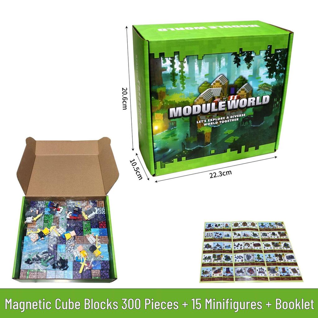 Magnetic Cube Building Blocks: Creative World for Kids - Gift Set with Storage Bucket