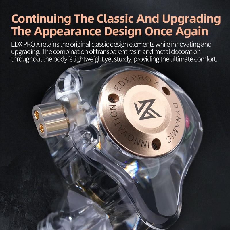 KZ EDX PRO X Wired Earphones Dynamic Drive HiFi Stereo Bass Sound Earbud Music Noise Cancelling Gaming Headset Detachable Cable