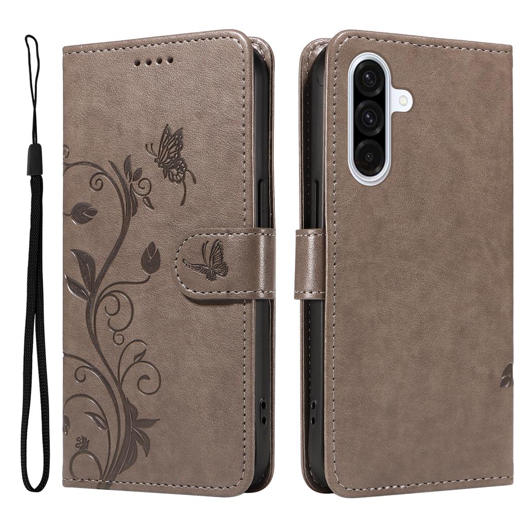 For Samsung Galaxy A36 5G PU Leather Cases Flower Pattern Wallet Stand Phone Cover with Strap