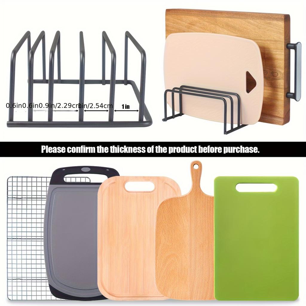 Kitchen Organizer for Cutting Boards& Bakeware, Durable Metal, Wide Slots for Multiple Pans & Boards, For Cabinets & Countertops