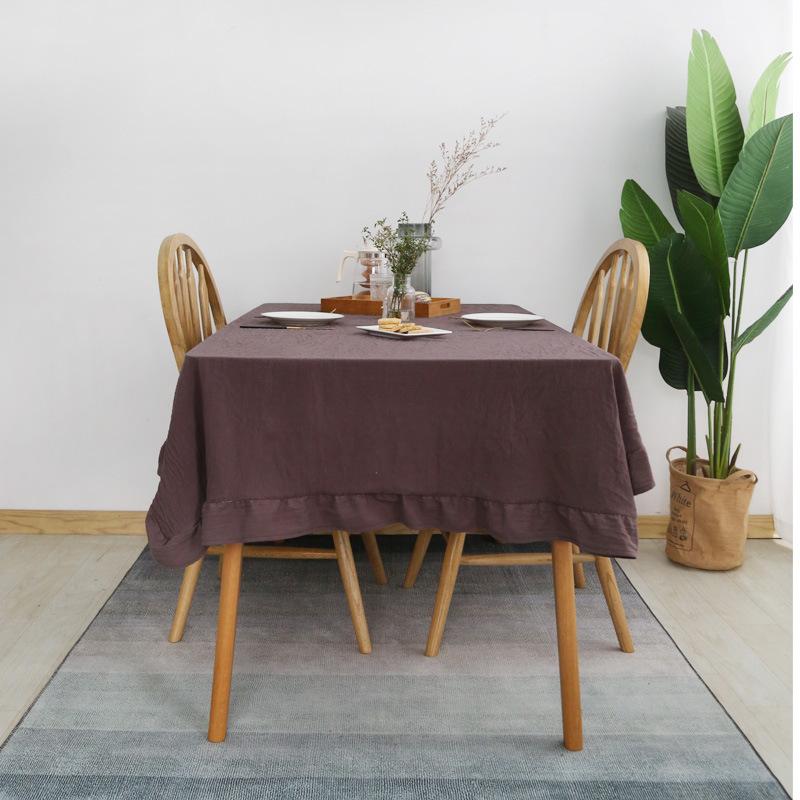 Cotton Fabric Table Cloth Washable White Tablecloth for Wedding Party Dining Banquet Decoration Luxurious Table Cover Picnic Mat